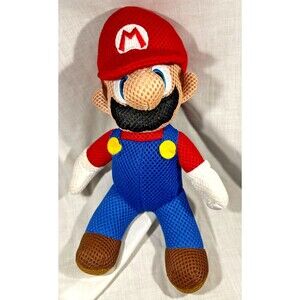 NINTENDO 10" Super Mario Mesh Stuffed Plush Toy 2019 Hanging Bath Buddy Hugger